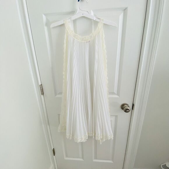 Vintage Mid Century Mod Bridal ivory Peignoir Lace Set Robe Gown Nylon Babydoll - Picture 7 of 12